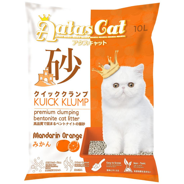 Aatas Cat Kuick Klump Mandarin Orange Bentonite Cat Litter, 10L x 6