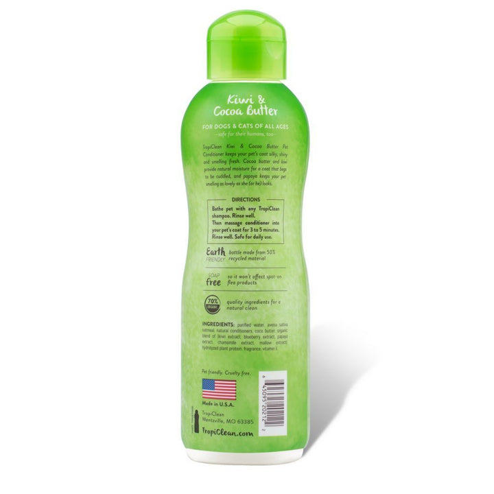 Tropiclean Kiwi & Cocoa Butter Pet Conditioner, 12oz - Happy Hoomans